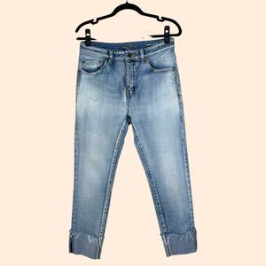 Saint Laurent Skinny Cuff Crop Jeans